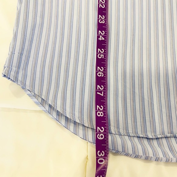 JOHN VARVATOS Blue Striped Button Up Dress Shirt Long Sleeve‎ Mens 41 / 16R - Picture 9 of 10